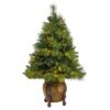 4.3ft. Pre-Lit North Carolina Mixed Pine Artificial Christmas Tree In Planter, Warm White LED Lights 1 4.3ft. Pre-Lit North Carolina Mixed Pine Artificial Christmas Tree In Planter, Warm White LED Lights -Christmas Designers Store D322782S 1