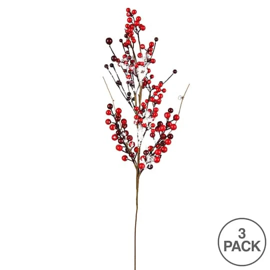 Artificial Red Snow Berry Spray, 3ct. 4 Artificial Red Snow Berry Spray, 3ct. - Image 2