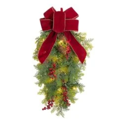 Haute Decor 20" Pre-lit Classic Christmas Chairback Swag 6 Haute Decor 20" Pre-lit Classic Christmas Chairback Swag -Christmas Designers Store D348948S 1 1