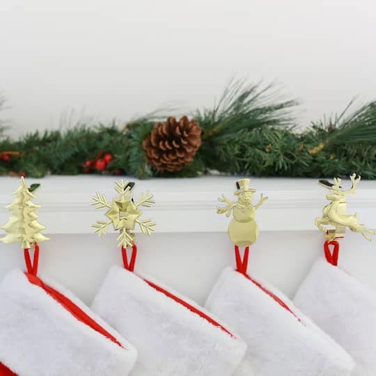 Original MantleClip® Gold Assorted Holiday Icons Stocking Holders, 4ct. 5 Original MantleClip® Gold Assorted Holiday Icons Stocking Holders, 4ct. - Image 3