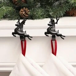 Original MantleClip® Matte Black Reindeer Icons Stocking Holders, 2ct. 7 Original MantleClip® Matte Black Reindeer Icons Stocking Holders, 2ct. -Christmas Designers Store D349369S 2