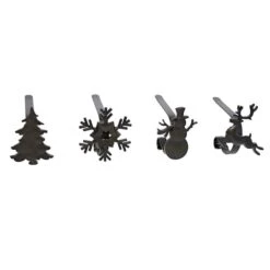 Original MantleClip® Matte Black Assorted Holiday Icons Stocking Holders, 4ct. -Christmas Designers Store D349376S 1 1
