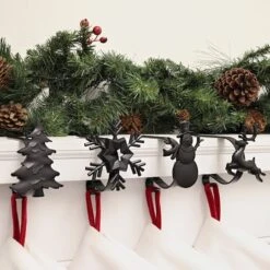 Original MantleClip® Matte Black Assorted Holiday Icons Stocking Holders, 4ct. -Christmas Designers Store D349376S 2