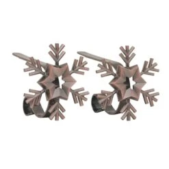 Original MantleClip® Oil-Rubbed Bronze Snowflake Icons Stocking Holders, 2ct.