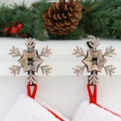 Original MantleClip® Oil-Rubbed Bronze Snowflake Icons Stocking Holders, 2ct. -Christmas Designers Store D349401S 2