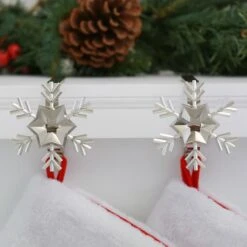 Original MantleClip® Silver Snowflake Icons Stocking Holders, 2ct. -Christmas Designers Store D349402S 2