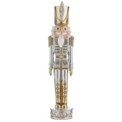 Haute Decor 37" Gold & Silver Christmas Nutcracker -Christmas Designers Store D349410S 1 1
