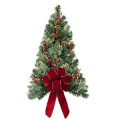 28" Pre-Lit Classic Wall Artificial Christmas Tree, Warm White LED Lights