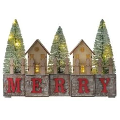 Haute Decor Lighted Merry Christmas Wood Blocks