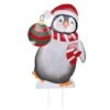 24" Metal Christmas Penguin Yard Art -Christmas Designers Store D349476S 1