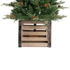 4ft. Pre-Lit Asheville Fir Artificial Christmas Tree With Wooden Crate Base, Clear Lights -Christmas Designers Store D349522S 3