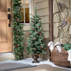 4ft. Pre-Lit Caroline Artificial Porch Christmas Tree, Warm White LED Lights 8 4ft. Pre-Lit Caroline Artificial Porch Christmas Tree, Warm White LED Lights -Christmas Designers Store D349524S 3
