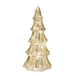 Gold Lighted Faux Mercury Glass Tabletop Tree