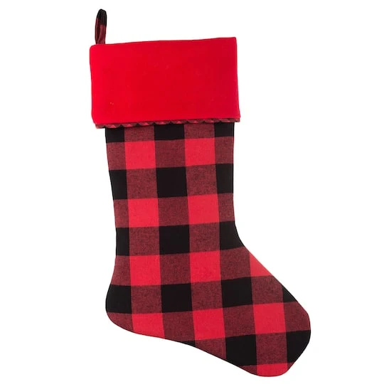 Haute Decor HangRight™ Red & Black Buffalo Check Christmas Stocking 3 Haute Decor HangRight™ Red & Black Buffalo Check Christmas Stocking