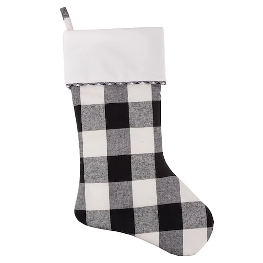 Haute Decor HangRight™ 20" Black & White Buffalo Check Stocking, 2ct. 4 Haute Decor HangRight™ 20" Black & White Buffalo Check Stocking, 2ct. - Image 2