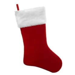 Haute Decor HangRight™ 20" Deluxe Red & White Fur Cuff Stocking, 4ct.