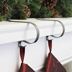 Original MantleClip® Pewter Stocking Holders, 2ct. -Christmas Designers Store D349576S 2