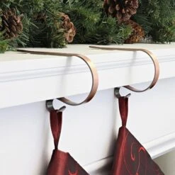 Original MantleClip® Brushed Copper Stocking Holders, 2ct. -Christmas Designers Store D349578S 2