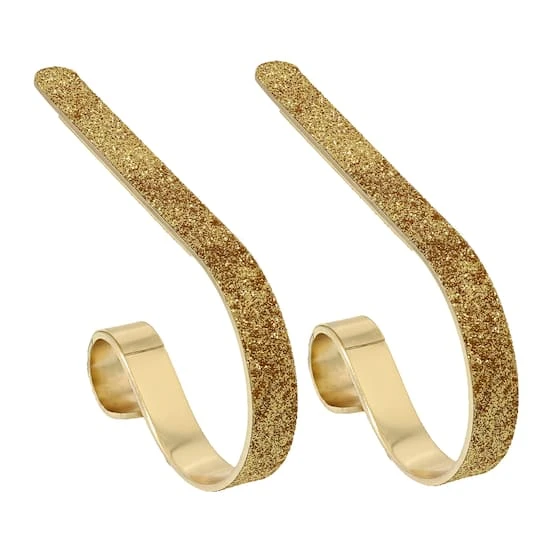 Original MantleClip® Gold Glitter Stocking Holders, 2ct. 4 Original MantleClip® Gold Glitter Stocking Holders, 2ct. - Image 2