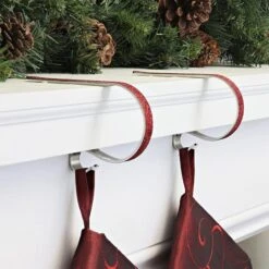 Original MantleClip® Red Glitter Stocking Holders, 2ct. -Christmas Designers Store D349581S 2