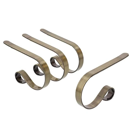 Original MantleClip® Antique Brass Stocking Holders, 4ct. 3 Original MantleClip® Antique Brass Stocking Holders, 4ct.