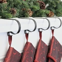 Original MantleClip® Matte Black Stocking Holders, 4ct. -Christmas Designers Store D349608S 2