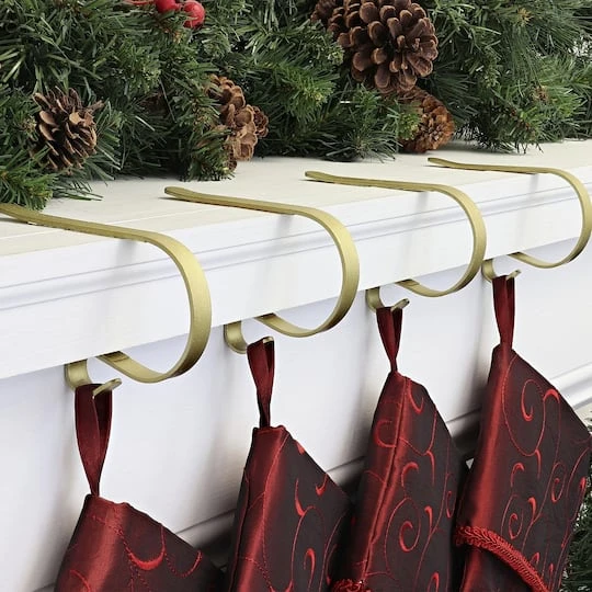 Original MantleClip® Textured Gold Stocking Holders, 4ct. 5 Original MantleClip® Textured Gold Stocking Holders, 4ct. - Image 3