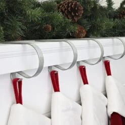 Original MantleClip® Galvanized Stocking Holders, 4ct. -Christmas Designers Store D349614S 2