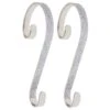 Haute Decor Stocking Scroll® Silver Glitter Stocking Holders, 2ct. -Christmas Designers Store D349632S 1