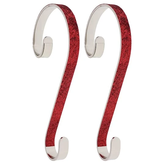 Haute Decor Stocking Scroll® Red Glitter Stocking Holders, 2ct. 4 Haute Decor Stocking Scroll® Red Glitter Stocking Holders, 2ct. - Image 2