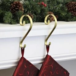 Haute Decor Stocking Scroll® Gold Foil Stocking Holders, 2ct. -Christmas Designers Store D349638S 2