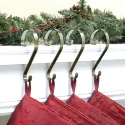 Haute Decor Stocking Scroll® Antique Brass Stocking Holders, 4ct. -Christmas Designers Store D349643S 2