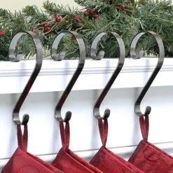 Haute Decor Stocking Scroll® Brushed Nickel Stocking Holders, 4ct. 8 Haute Decor Stocking Scroll® Brushed Nickel Stocking Holders, 4ct. -Christmas Designers Store D349645S 2