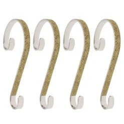 Haute Decor Stocking Scroll® Gold Glitter Stocking Holders, 4ct.