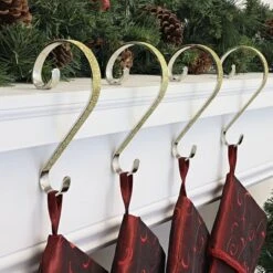 Haute Decor Stocking Scroll® Gold Glitter Stocking Holders, 4ct. 7 Haute Decor Stocking Scroll® Gold Glitter Stocking Holders, 4ct. -Christmas Designers Store D349651S 2