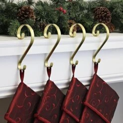Haute Decor Stocking Scroll® Gold Foil Stocking Holders, 4ct. -Christmas Designers Store D349654S 2
