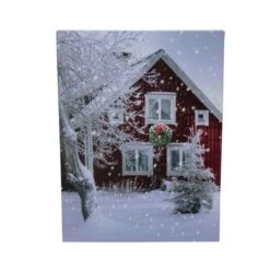 Northlight LED Lighted Red Snowy Barn House Christmas Wall Art 13 Northlight LED Lighted Red Snowy Barn House Christmas Wall Art -Christmas Designers Store D361830S 12