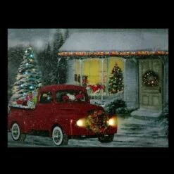 Northlight LED Fiber Optic Retro Red Truck Christmas Wall Art -Christmas Designers Store D361891S 13