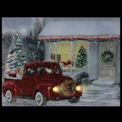 Northlight LED Fiber Optic Retro Red Truck Christmas Wall Art -Christmas Designers Store D361891S 4