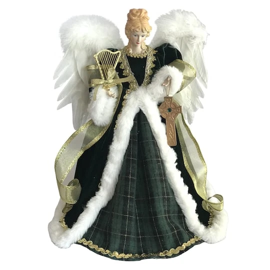 Santa's Workshop 16" Green Angel Tree Topper 3 Santa's Workshop 16" Green Angel Tree Topper