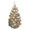 Santa's Workshop 14" Lighted White Ceramic Tree With Gold Tips 2 Santa's Workshop 14" Lighted White Ceramic Tree With Gold Tips -Christmas Designers Store D362452S 1