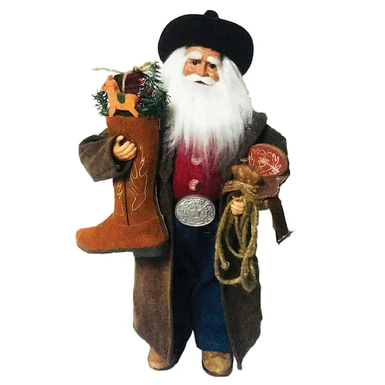 Santa's Workshop 20" Cowboy With Leather Boot Claus 4 Santa's Workshop 20" Cowboy With Leather Boot Claus - Image 2