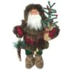Santa's Workshop 15" Plaid Canoe Woodsman Claus