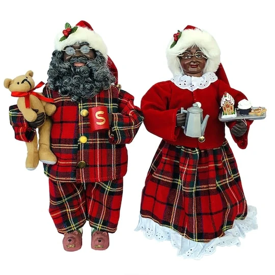 Santa's Workshop 15" Mr. & Mrs. Claus In Pajamas Figure Set 3 Santa's Workshop 15" Mr. & Mrs. Claus In Pajamas Figure Set