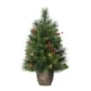 2 Ft. Pre-Lit Table Top Artificial Christmas Tree With Gold Base 2 2 Ft. Pre-Lit Table Top Artificial Christmas Tree With Gold Base -Christmas Designers Store D393392S 1