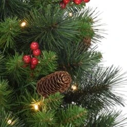 2 Ft. Pre-Lit Table Top Artificial Christmas Tree With Gold Base -Christmas Designers Store D393392S 2