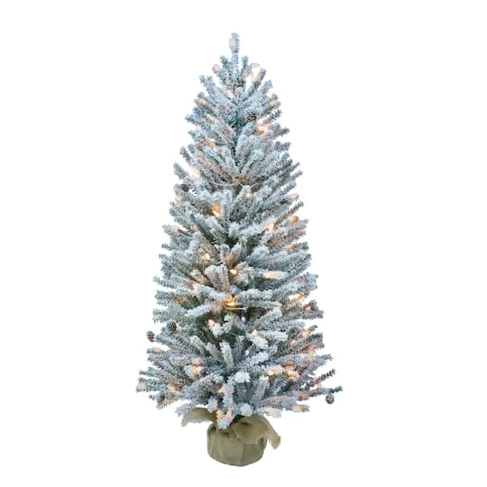 3 Ft. Pre-Lit Flocked Fir Artificial Christmas Tree, 50 Lights 3 3 Ft. Pre-Lit Flocked Fir Artificial Christmas Tree, 50 Lights