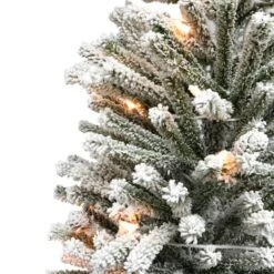 3 Ft. Pre-Lit Flocked Fir Artificial Christmas Tree, 50 Lights 8 3 Ft. Pre-Lit Flocked Fir Artificial Christmas Tree, 50 Lights -Christmas Designers Store D393403S 2
