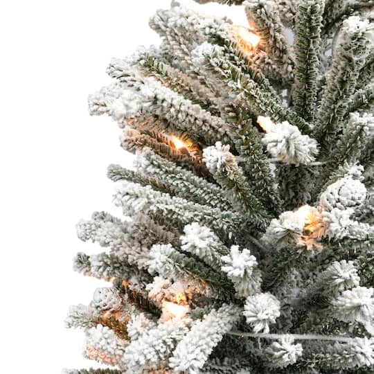3 Ft. Pre-Lit Flocked Fir Artificial Christmas Tree, 50 Lights 5 3 Ft. Pre-Lit Flocked Fir Artificial Christmas Tree, 50 Lights - Image 3