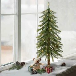 3ft. Pre-Lit Alpine Artificial Christmas Tree, Clear Lights 10 3ft. Pre-Lit Alpine Artificial Christmas Tree, Clear Lights -Christmas Designers Store D393413S 3